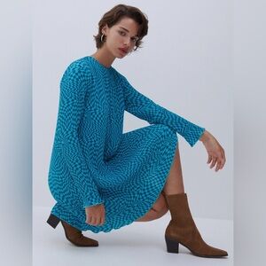 Reserved Retro Accordion Pleated Sheath Dress Like New Size Medium